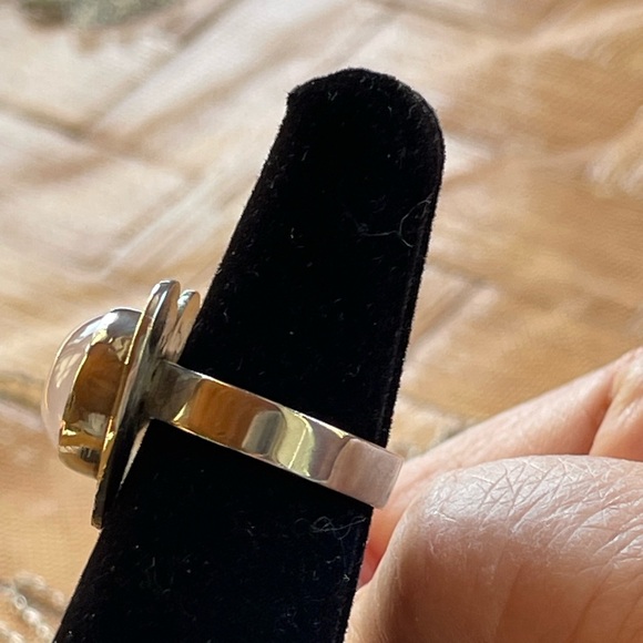 Rose quartz and sterling heart ring - Picture 3 of 9